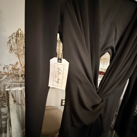 Katie May Black Jersey Cutout Maxi Dress NWT Size: L - Picture 7 of 9